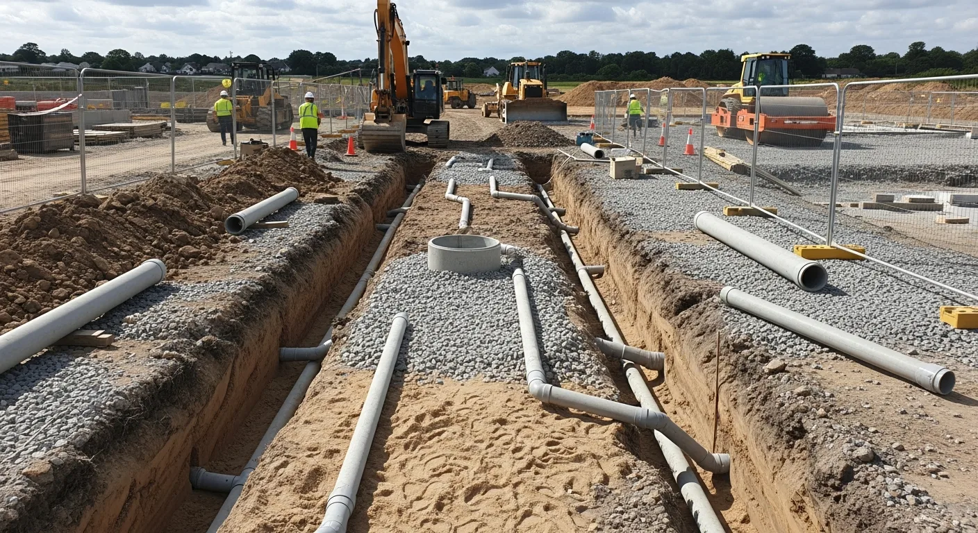 Commercial groundworks and sub-base preparation