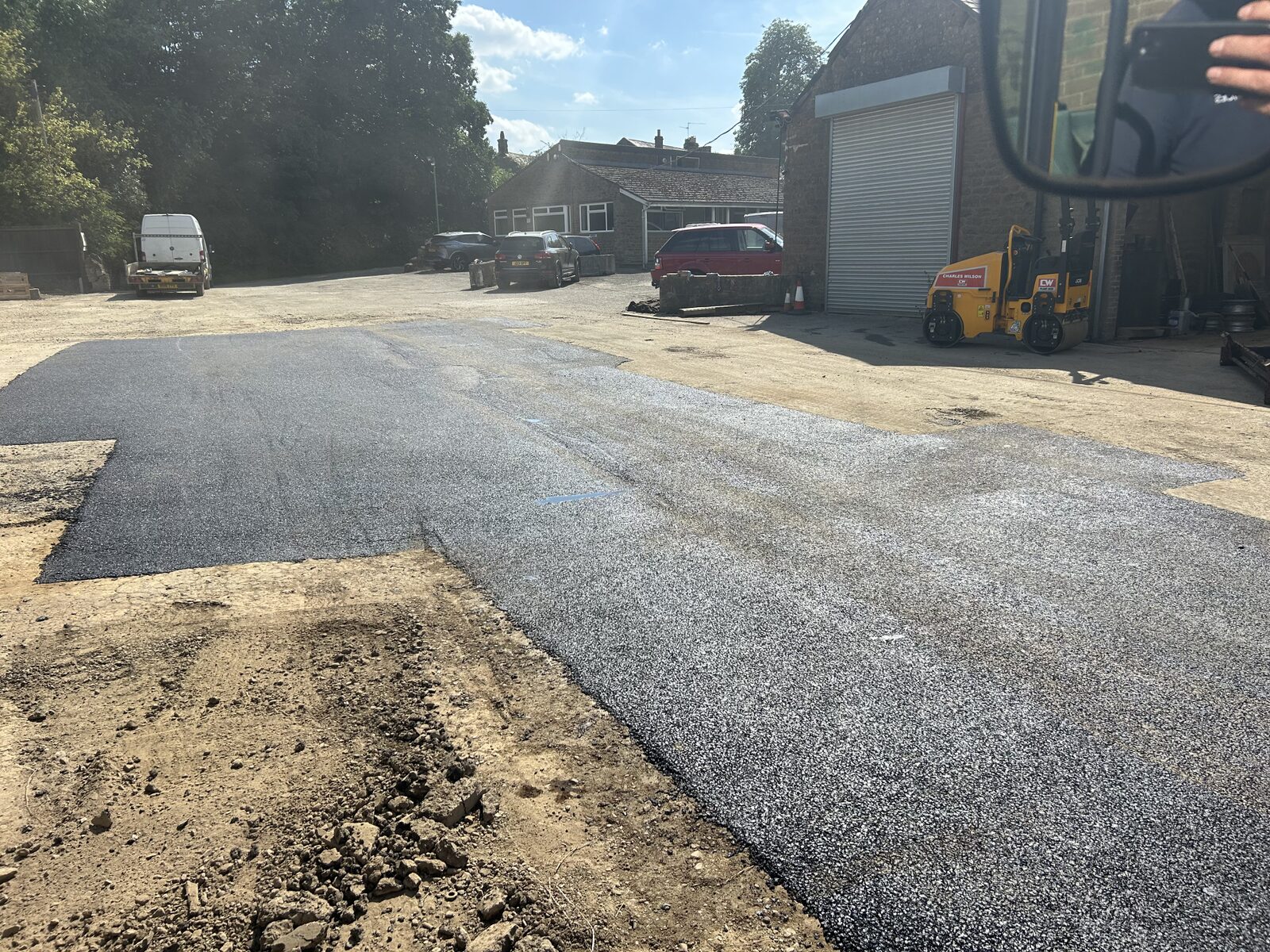 Heavy haulage yard surfaced with new tarmac
