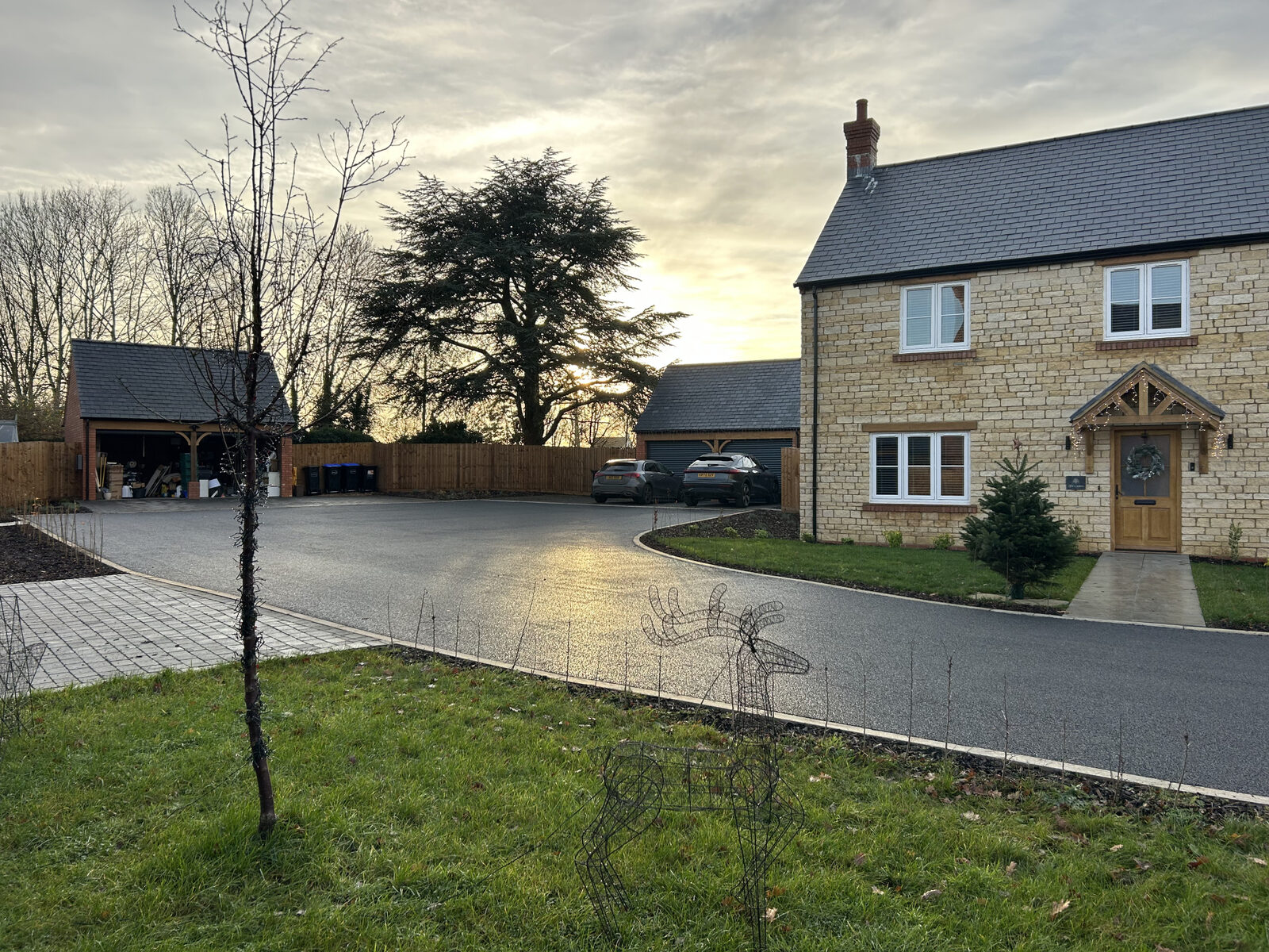 Freshly laid asphalt road surface